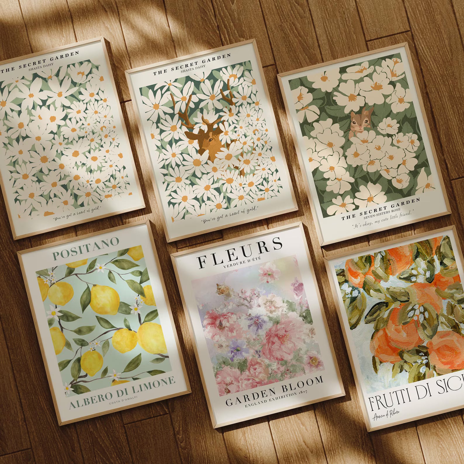 6 Vertical 3x4 Frames Mockup With Sunlight