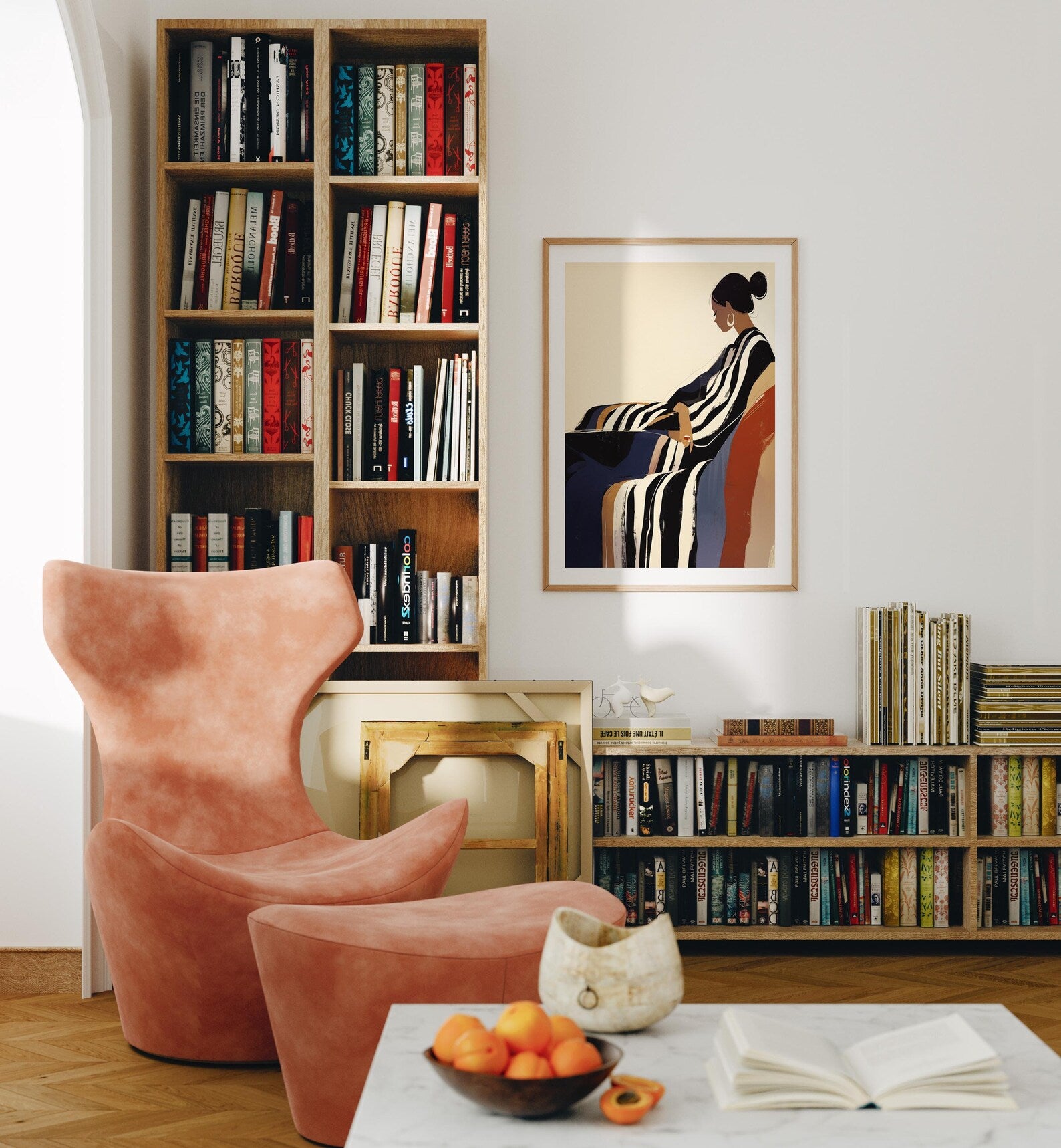 Vertical 5x7 Living Room Wall Frame Mockup With Sunlight