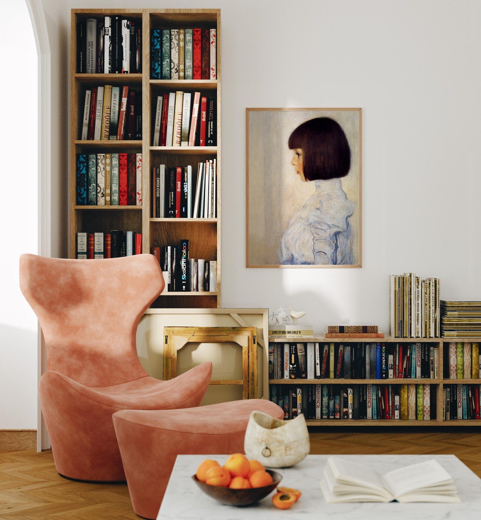 Vertical 5x7 Living Room Wall Frame Mockup With Sunlight