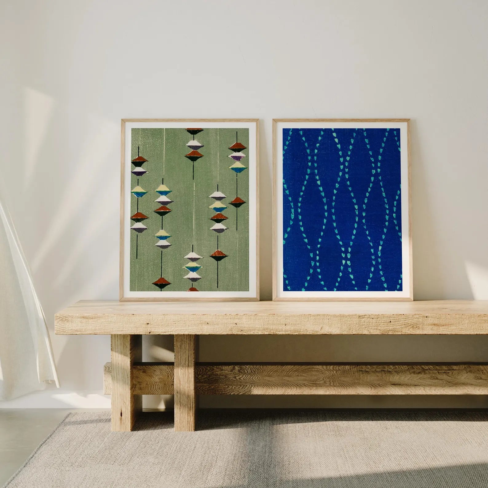 2 Vertical 3x4 Frames Mockup With Sunlight