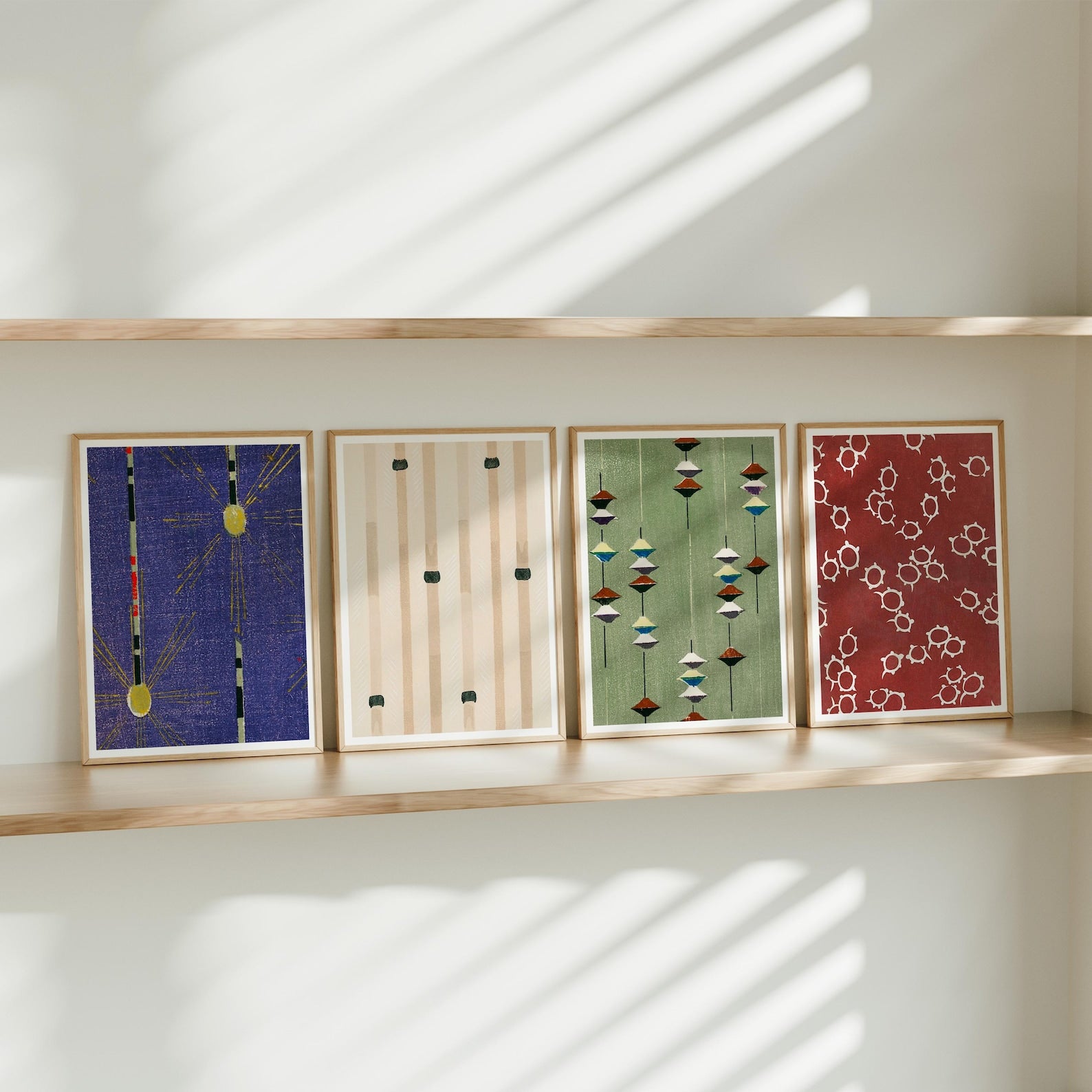 4 Vertical 3x4 Frames Mockup With Sunlight