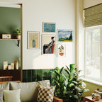 5 Living Room Wall Gallery 5x7 Frames Mockup With Sunlight