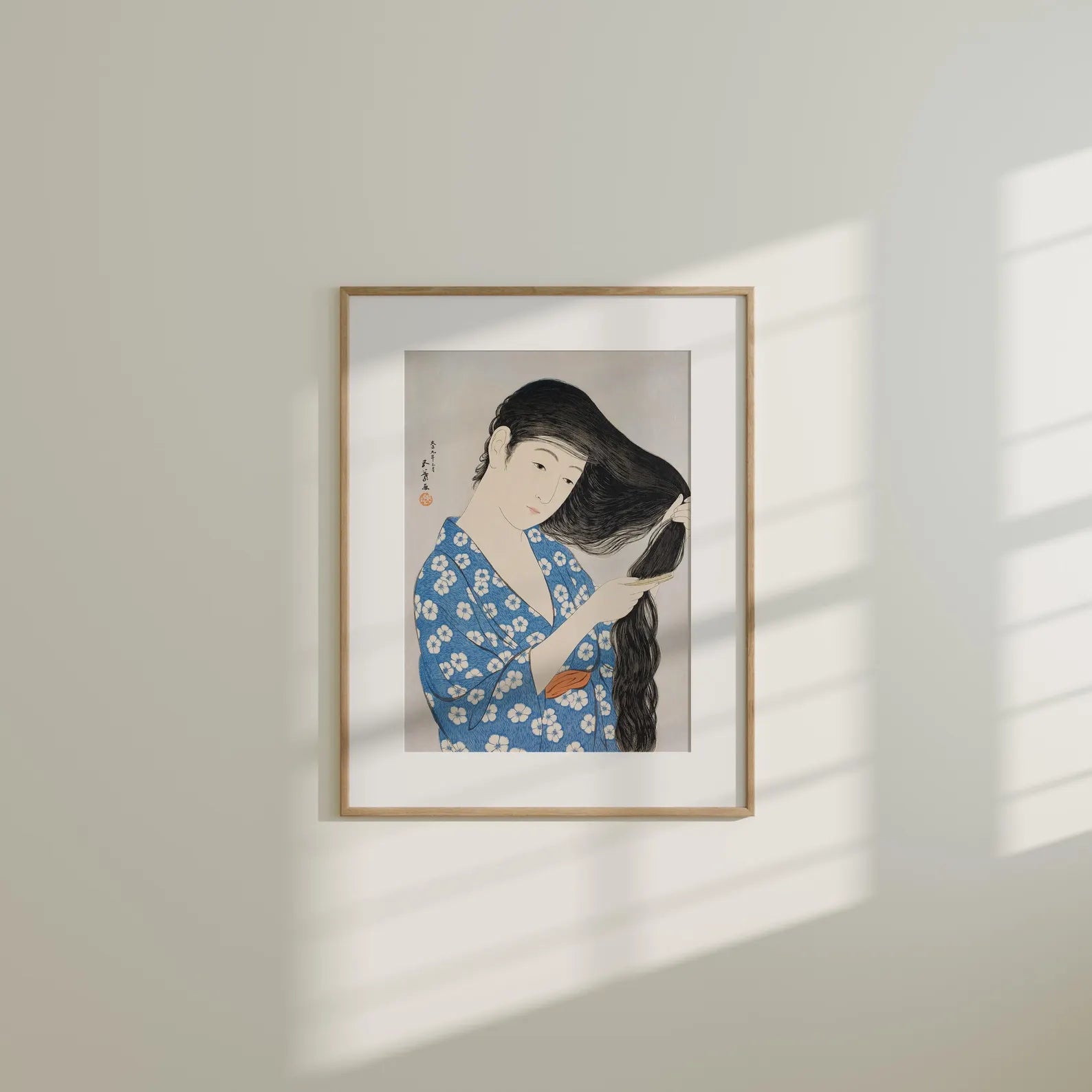 Vertical 5x7 Wall Frame Mockup With Sunlight