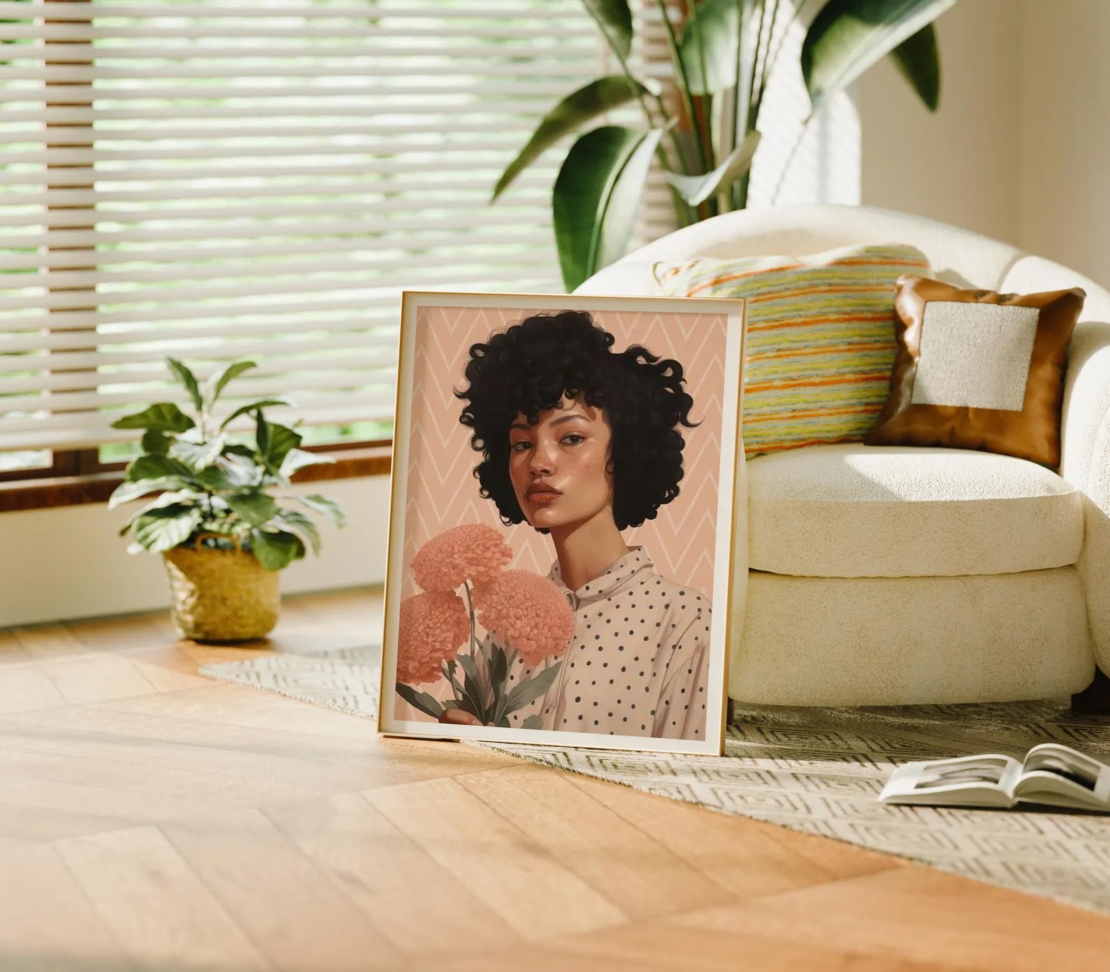 Vertical 8x10 Living Room Frame Mockup With Sunlight