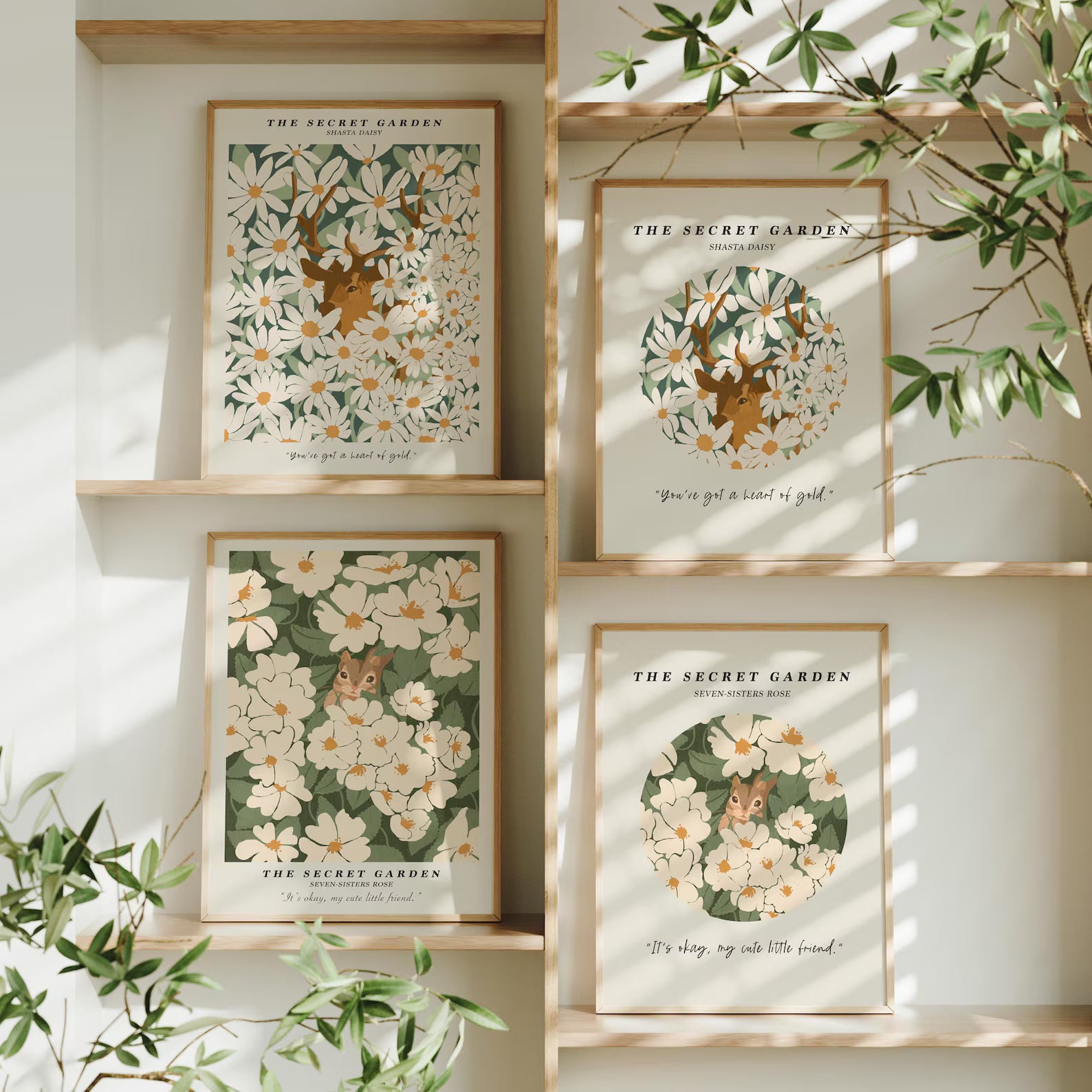 4 Vertical 3x4 Frames Mockup With Sunlight