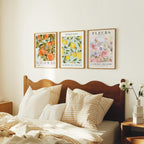 3 Vertical 3x4 Bedroom Wall Frames Mockup