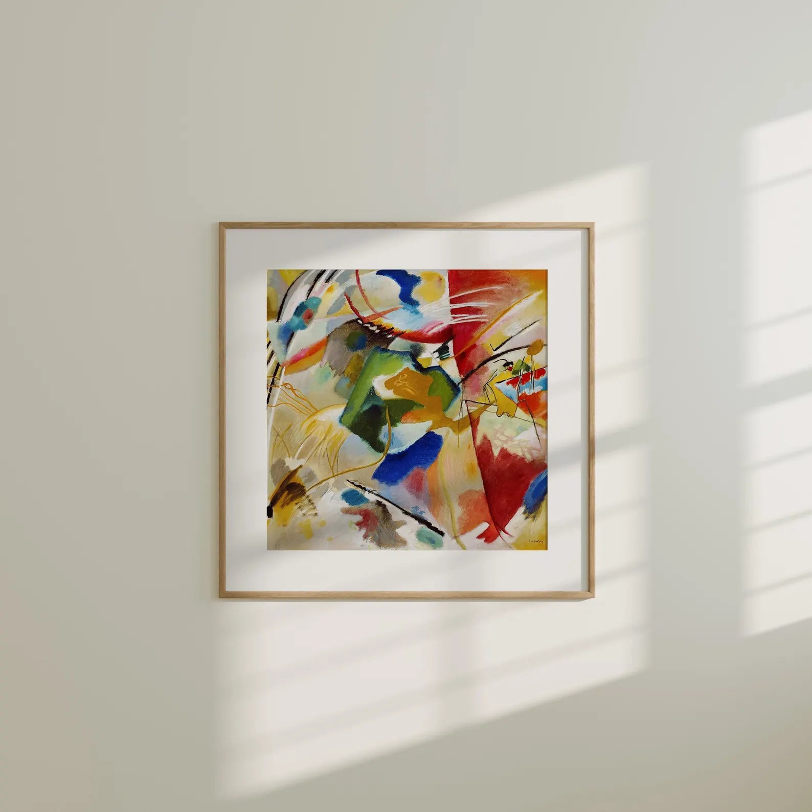 Square Wall Frame Mockup With Sunlight