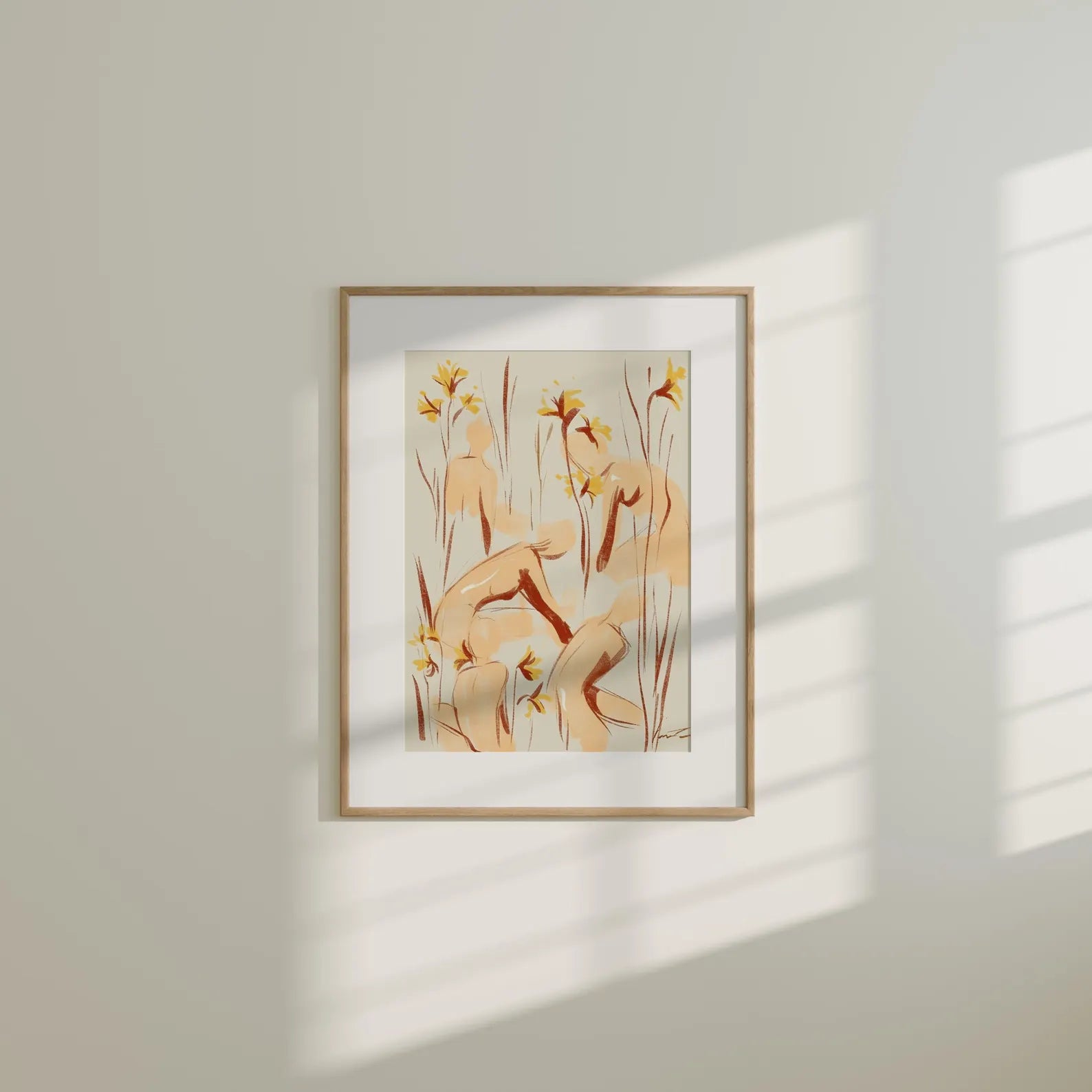Vertical 5x7 Wall Frame Mockup With Sunlight