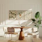 3 Vertical 3x4 Dining Table Wall Frames Mockup With Sunlight