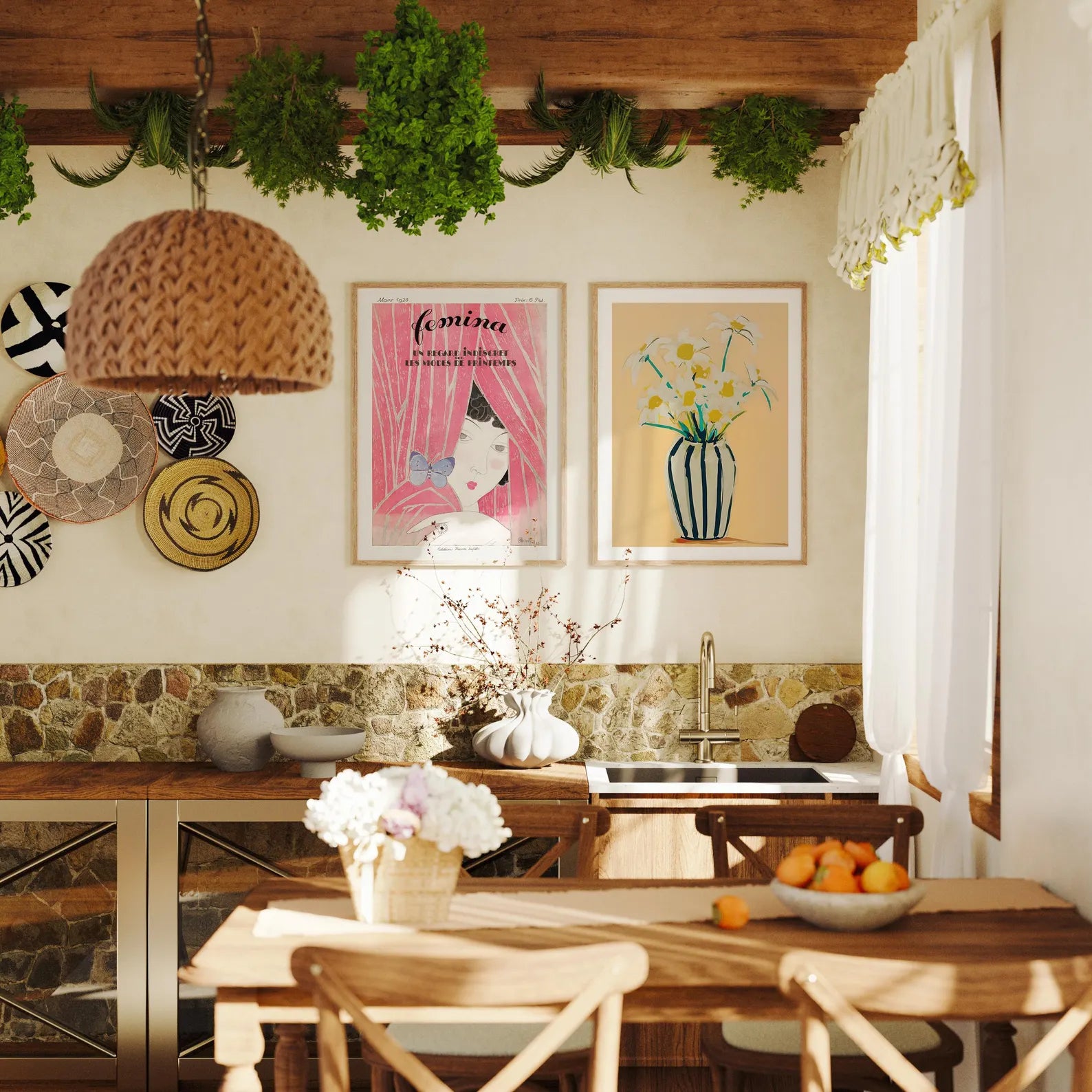 2 Vertical 3x4 Wall Frames Mockup With Sunlight