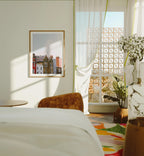 Vertical 3x4 Wall Frame With Sunlight Mockup