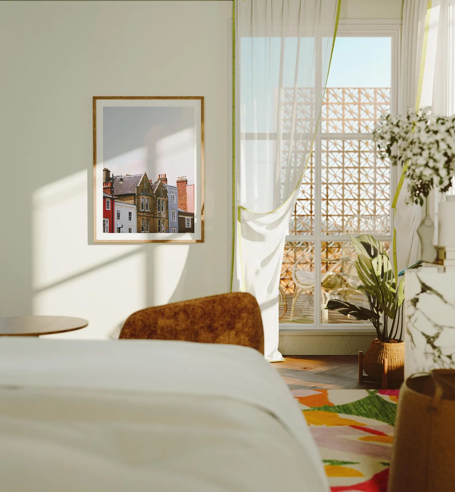 Vertical 3x4 Wall Frame With Sunlight Mockup