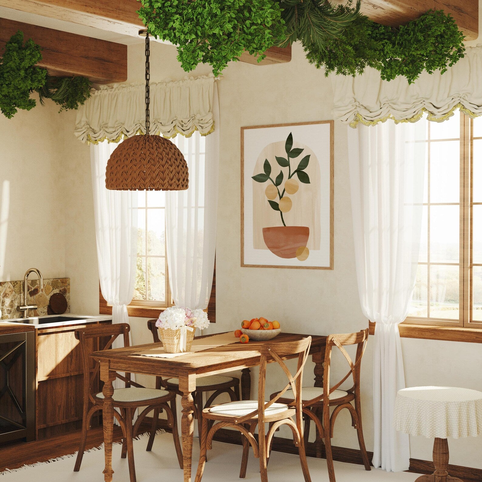 Vertical 3x4 Dining Table Wall Frame Mockup