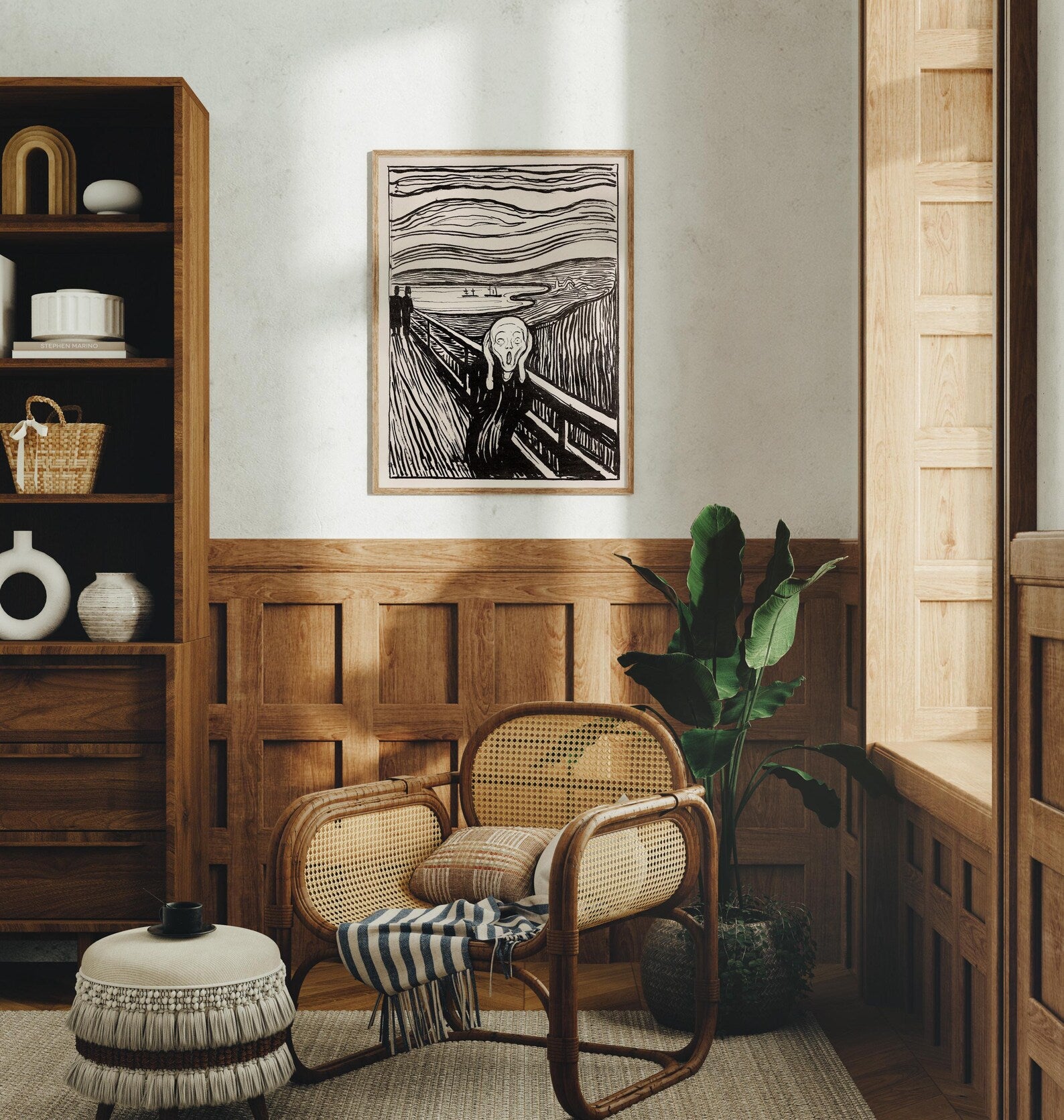 Vertical 3x4 Wall Frame Mockup With Sunlight