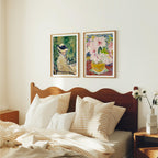 2 Vertical 3x4 Bedroom Wall Frames Mockup