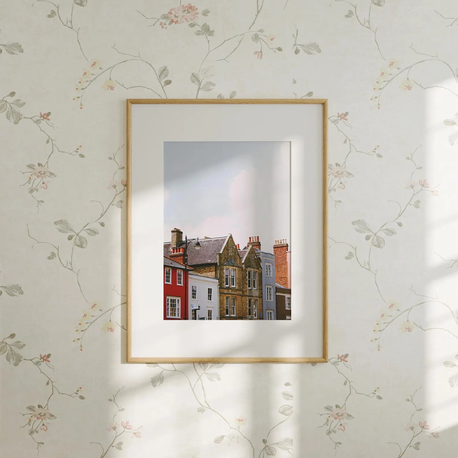 Vertical 5x7 Wall Frame Mockup With Sunlight