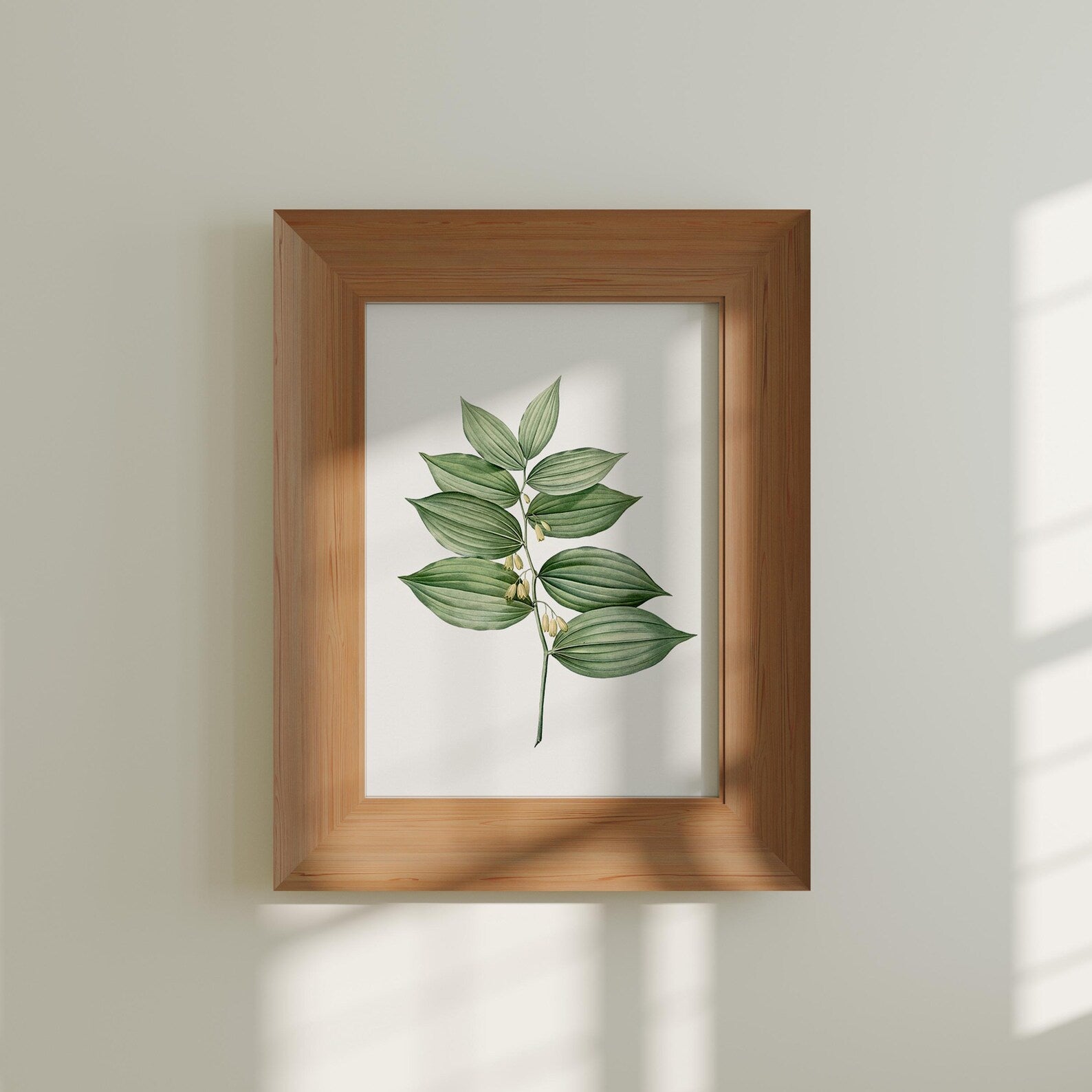 Vertical 5x7 Wall Frame Mockup With Sunlight
