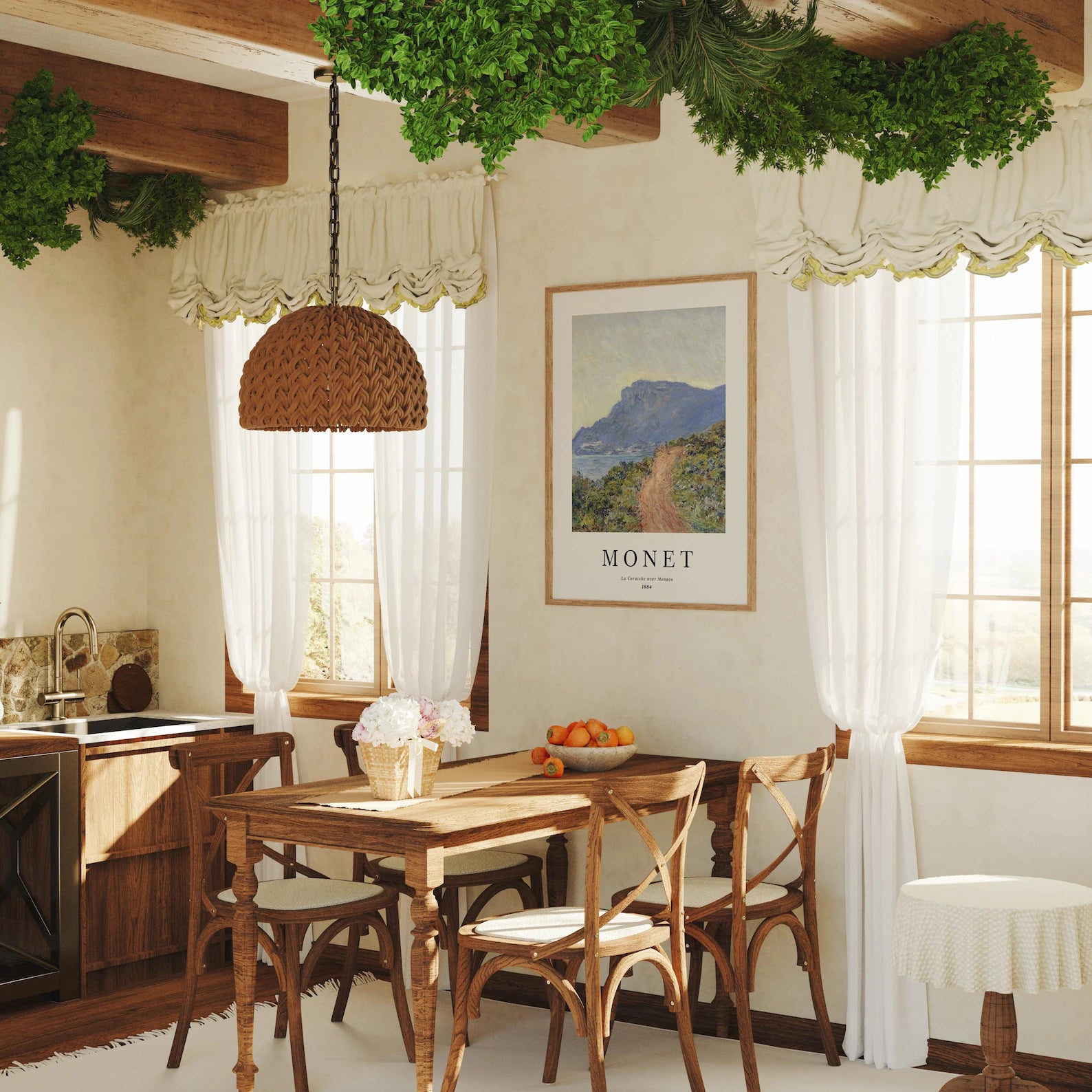 Vertical 3x4 Dining Table Wall Frame Mockup