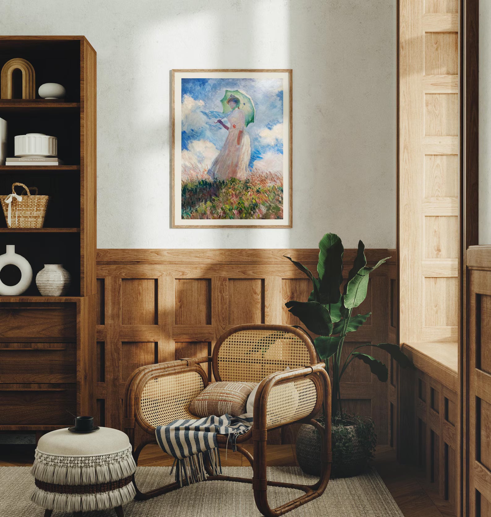 Vertical 3x4 Wall Frame Mockup With Sunlight