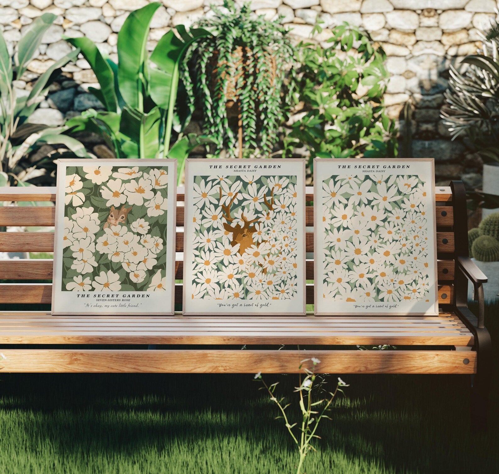 3 Exterior 3x4 Vertical Frames Mockup With Sunlight