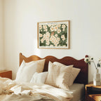 Horizontal 4x3 Bedroom Wall Frame Mockup With Reflection