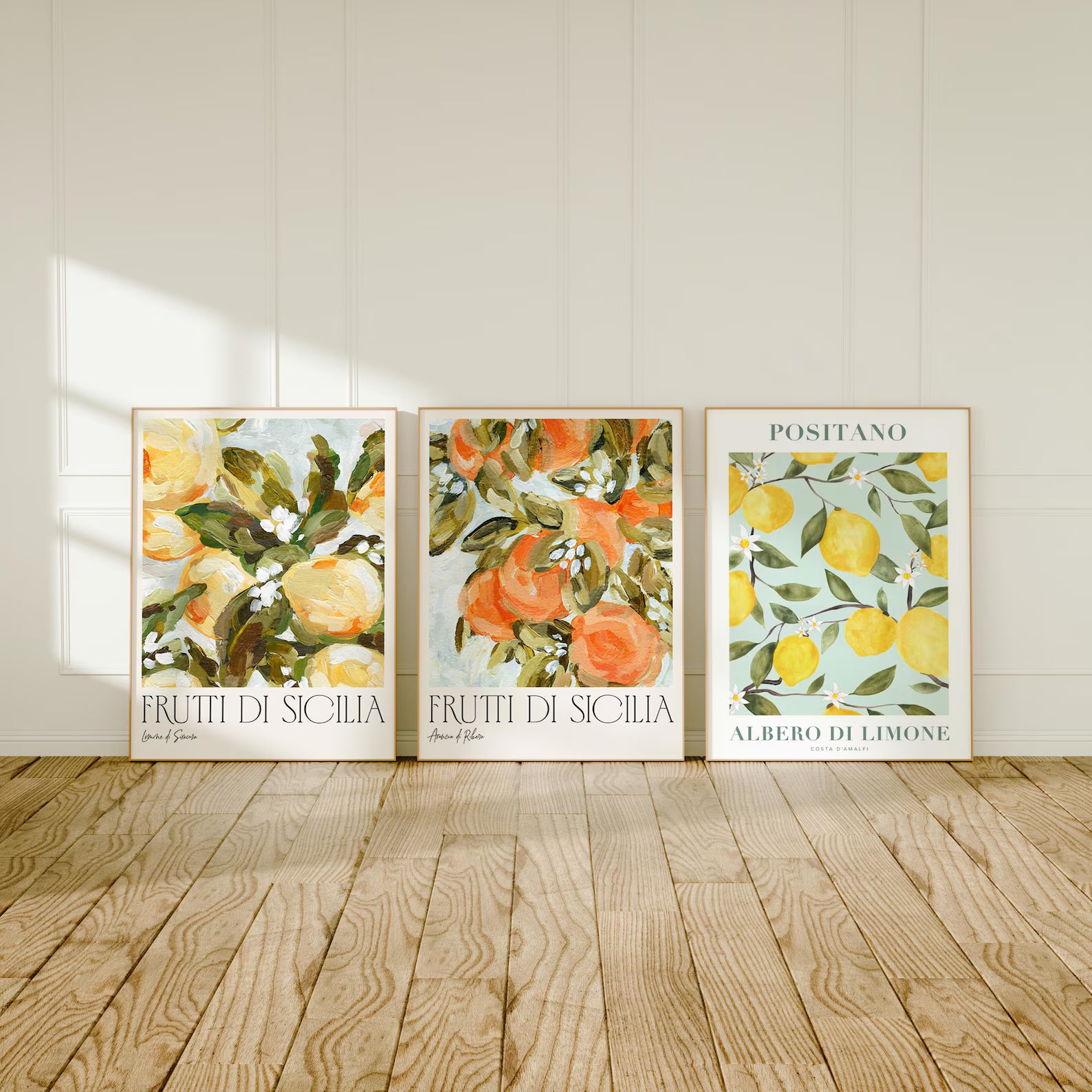 3 Vertical 3x4 Frames Mockup With Sunlight