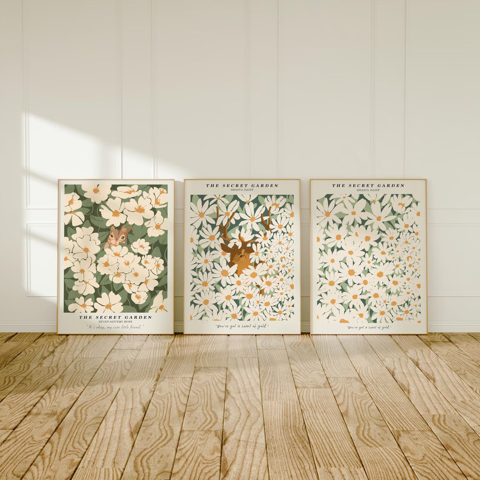 3 Vertical 3x4 Frames Mockup With Sunlight