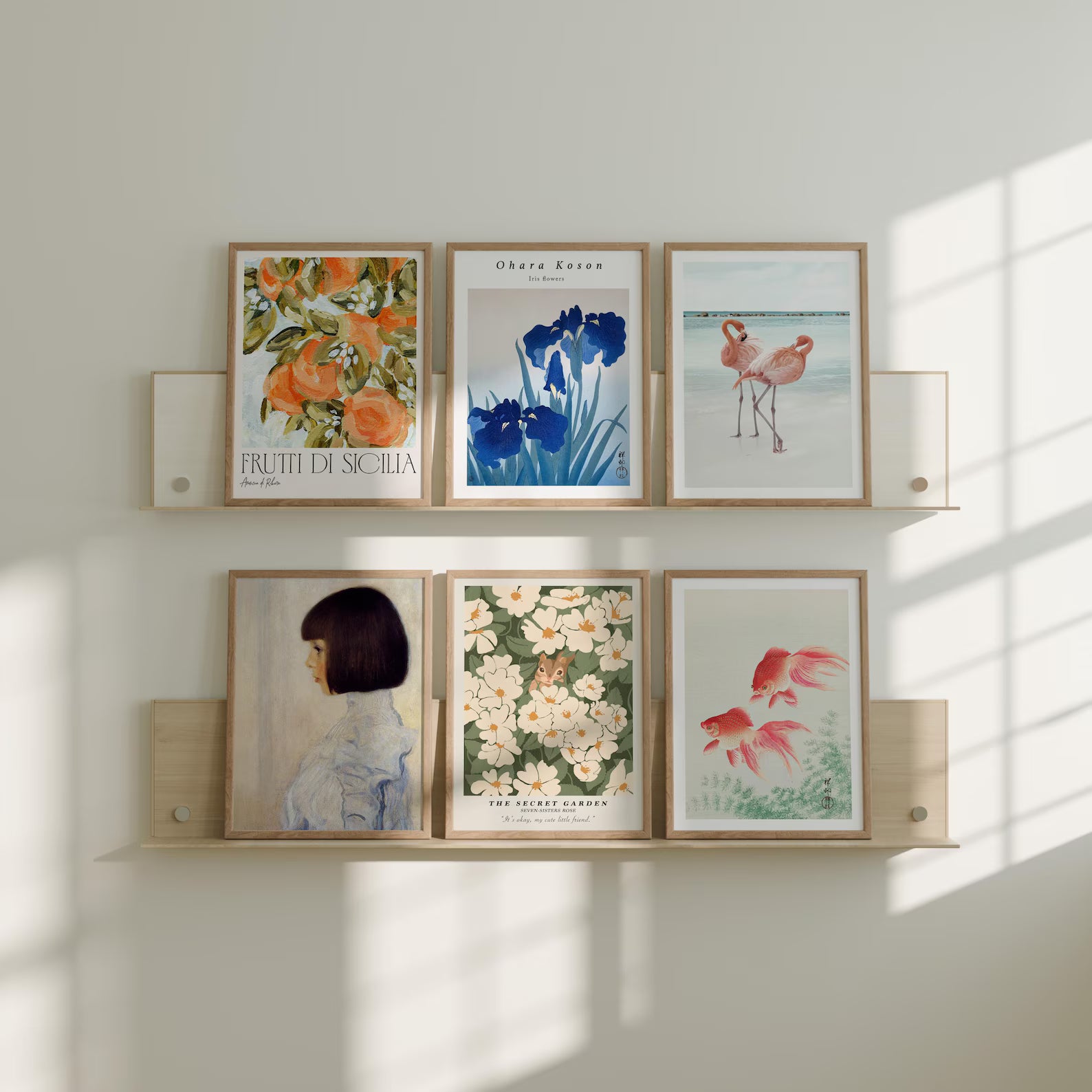 6 Vertical 3x4 Frames Mockup With Sunlight