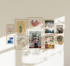 10 Wall Gallery 3x4 Frames Mockup With Sunlight