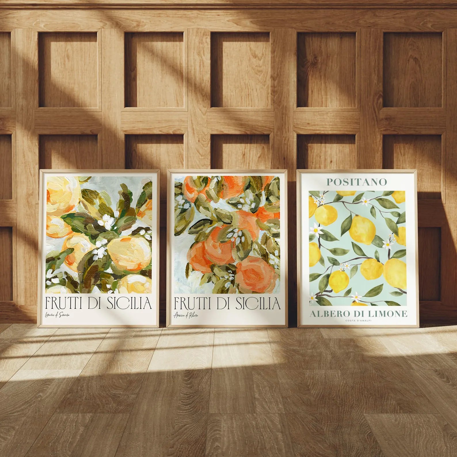 3 Vertical 3x4 Frames Mockup With Sunlight