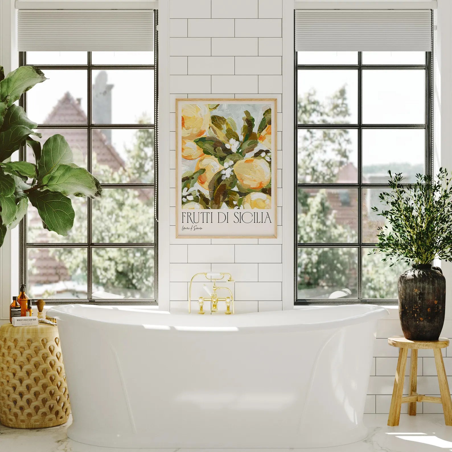 Vertical 5x7 Bathroom Wall Frame Mockup