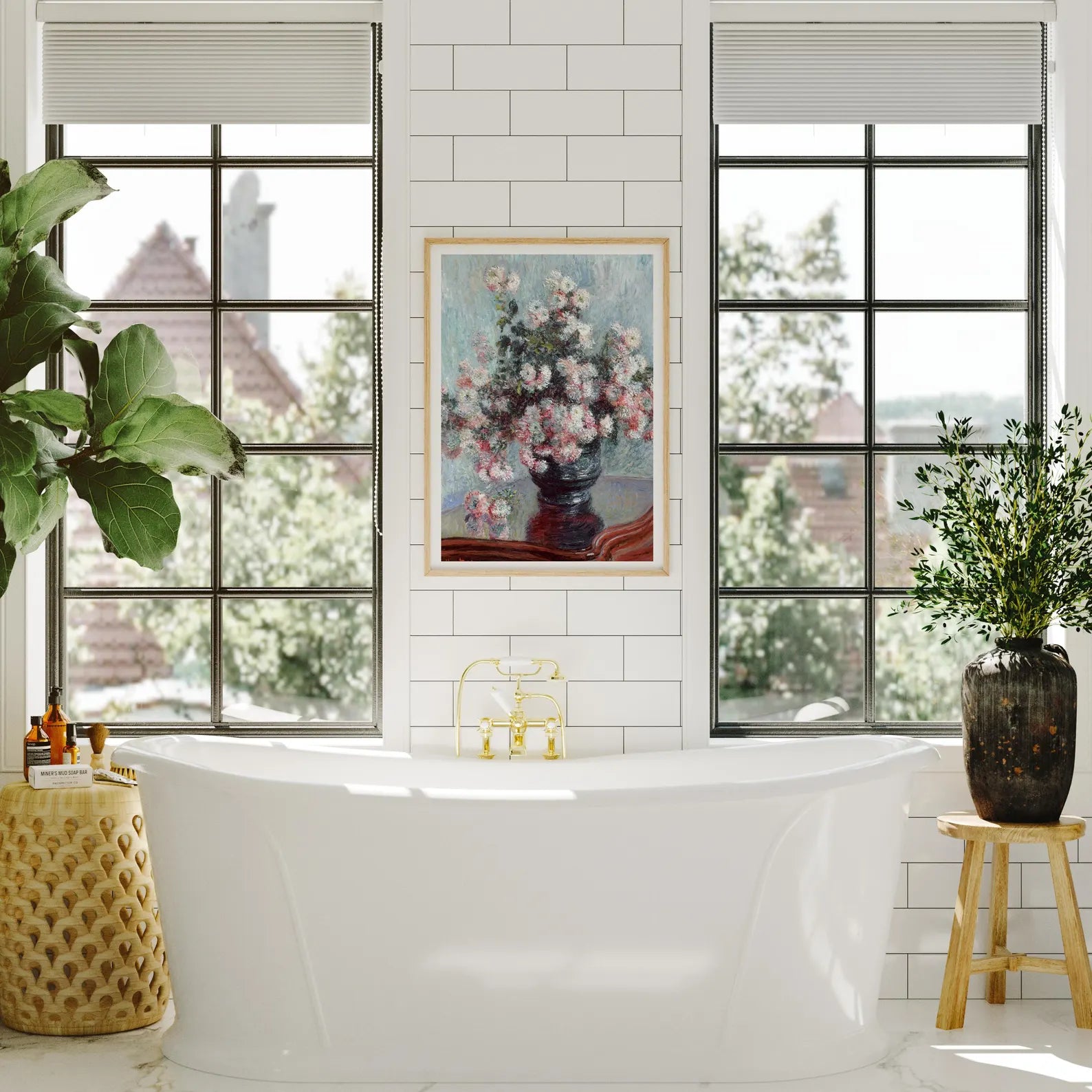 Vertical 5x7 Bathroom Wall Frame Mockup