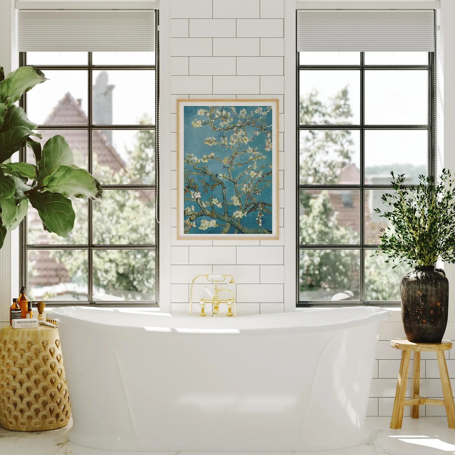 Vertical 5x7 Bathroom Wall Frame Mockup