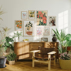 8 Vertical 5x7 Wall Frames Mockup With Sunlight