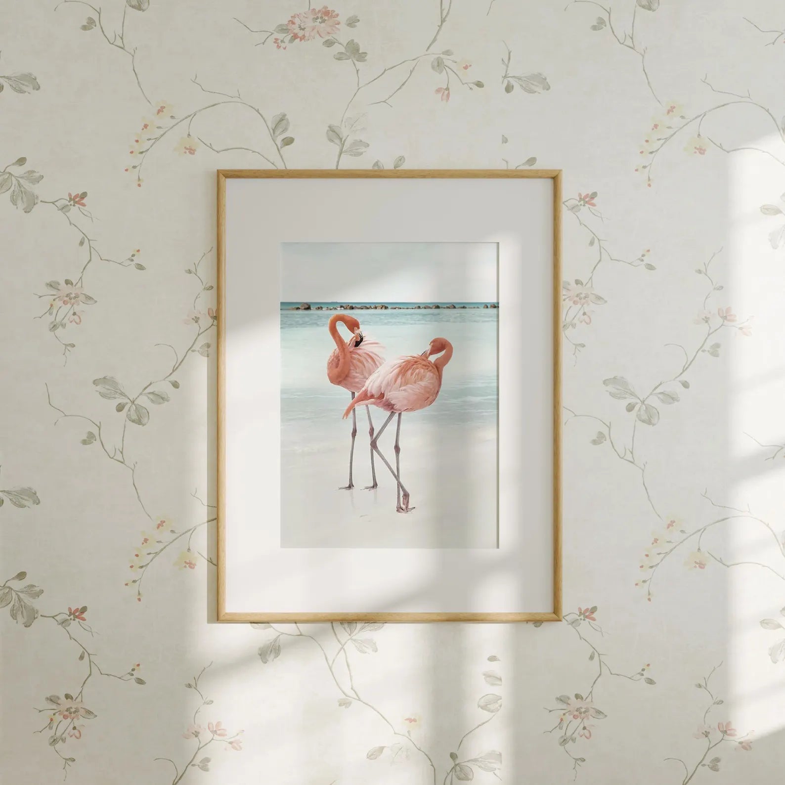 Vertical 5x7 Wall Frame Mockup With Sunlight