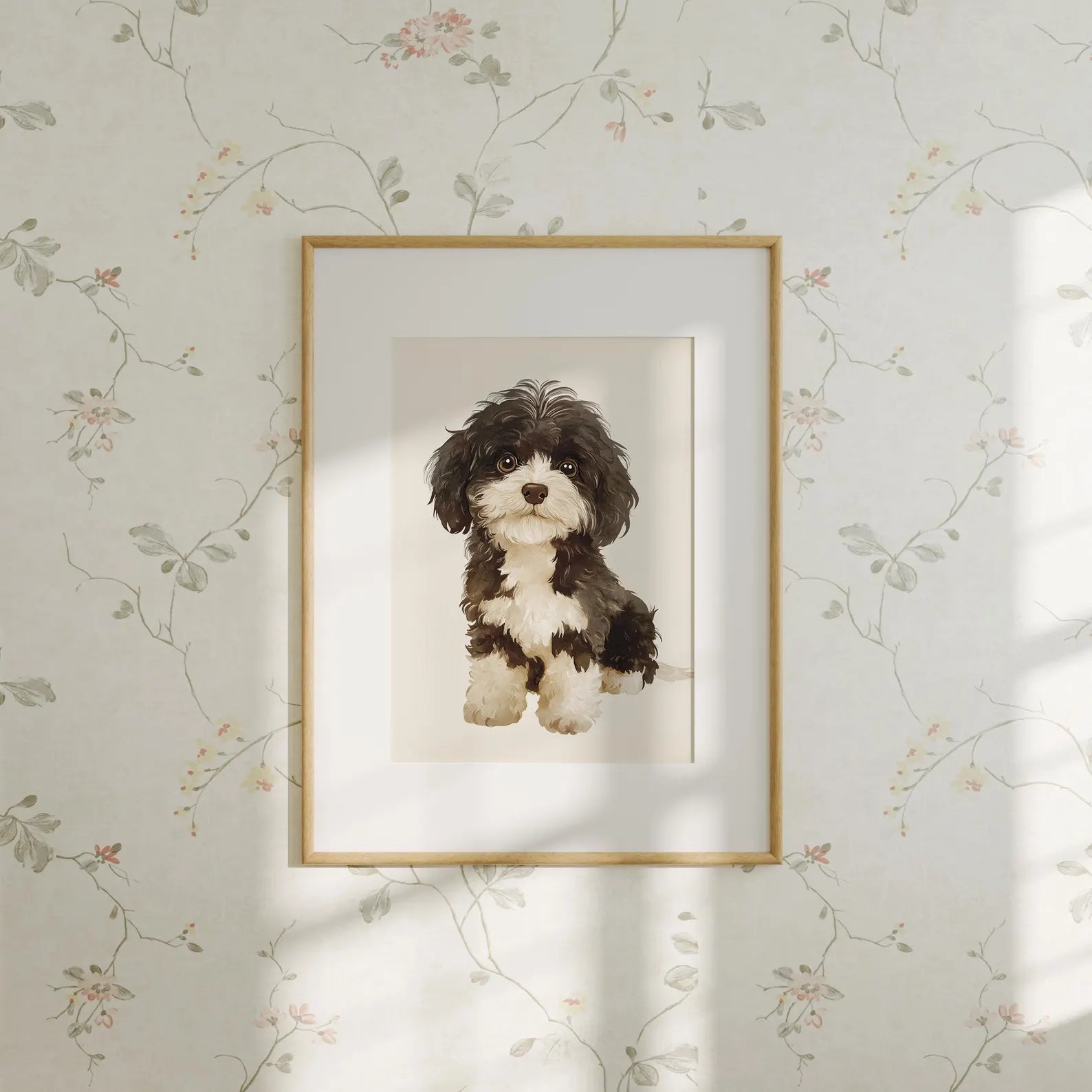 Vertical 5x7 Wall Frame Mockup With Sunlight