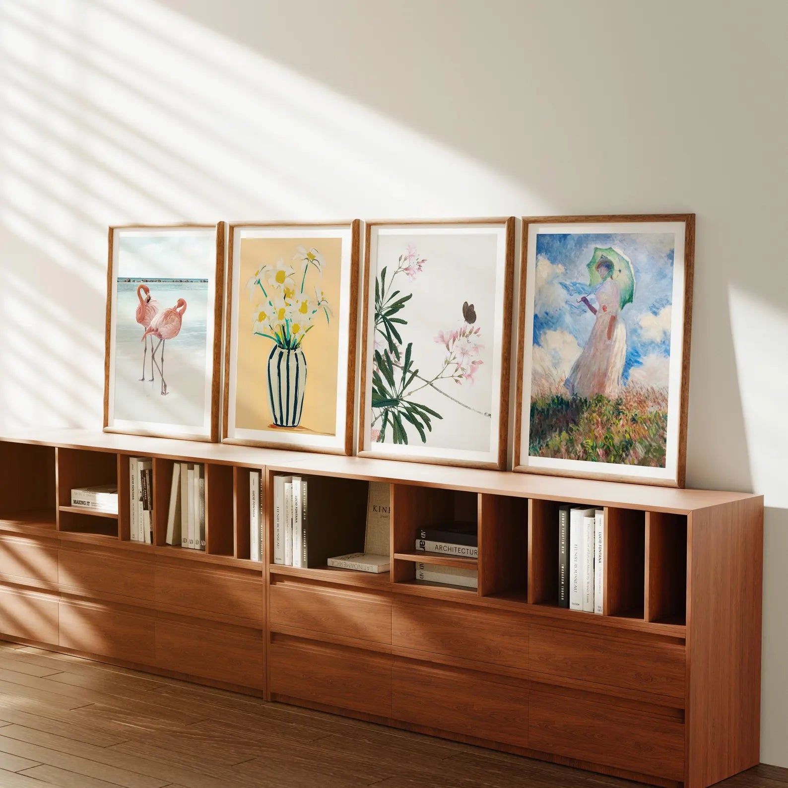 4 Vertical 3x4 Frames Mockup With Sunlight