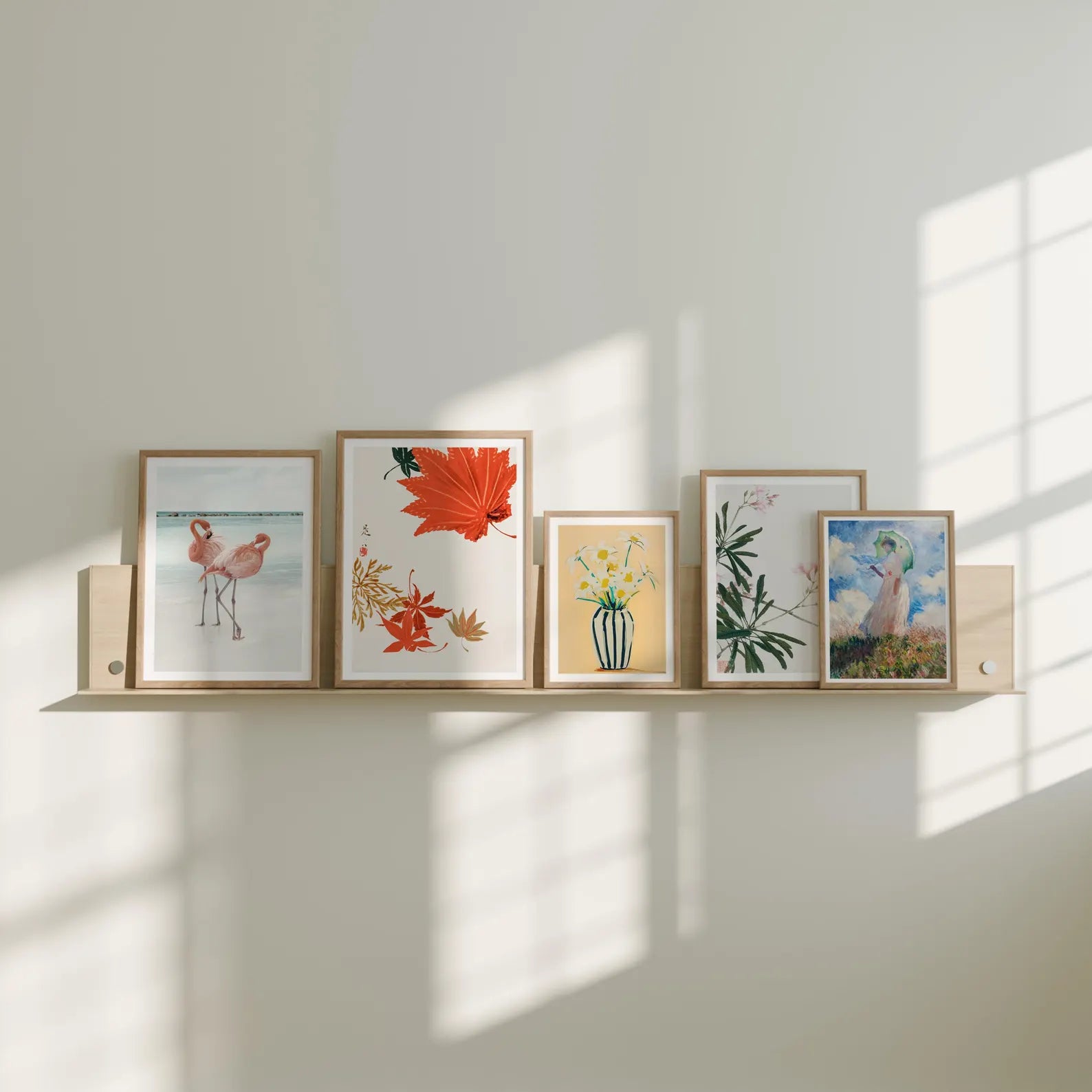 5 Vertical 3x4 Frames Mockup With Sunlight
