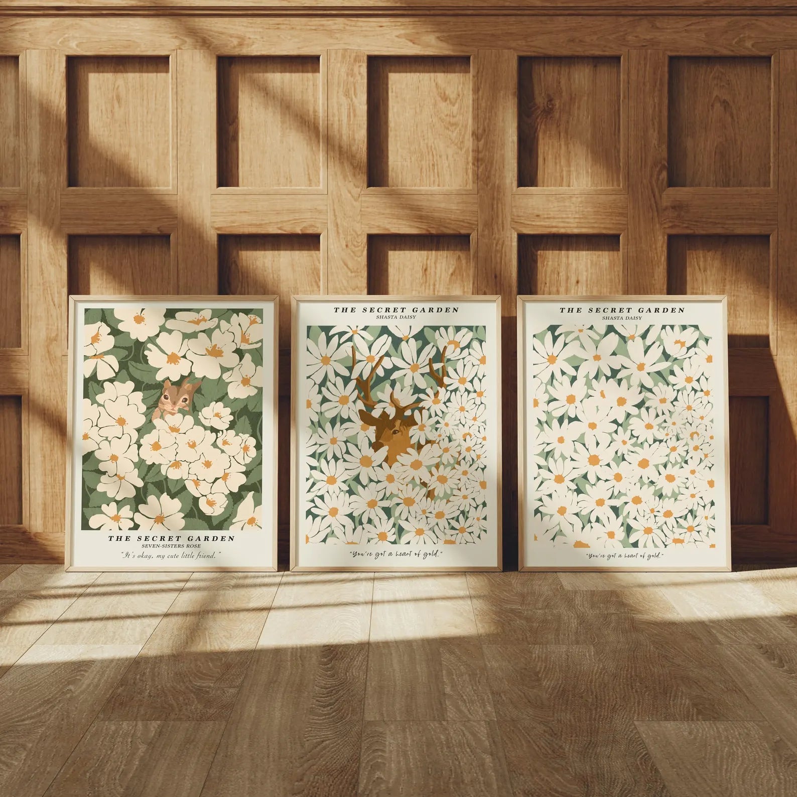 3 Vertical 3x4 Frames Mockup With Sunlight