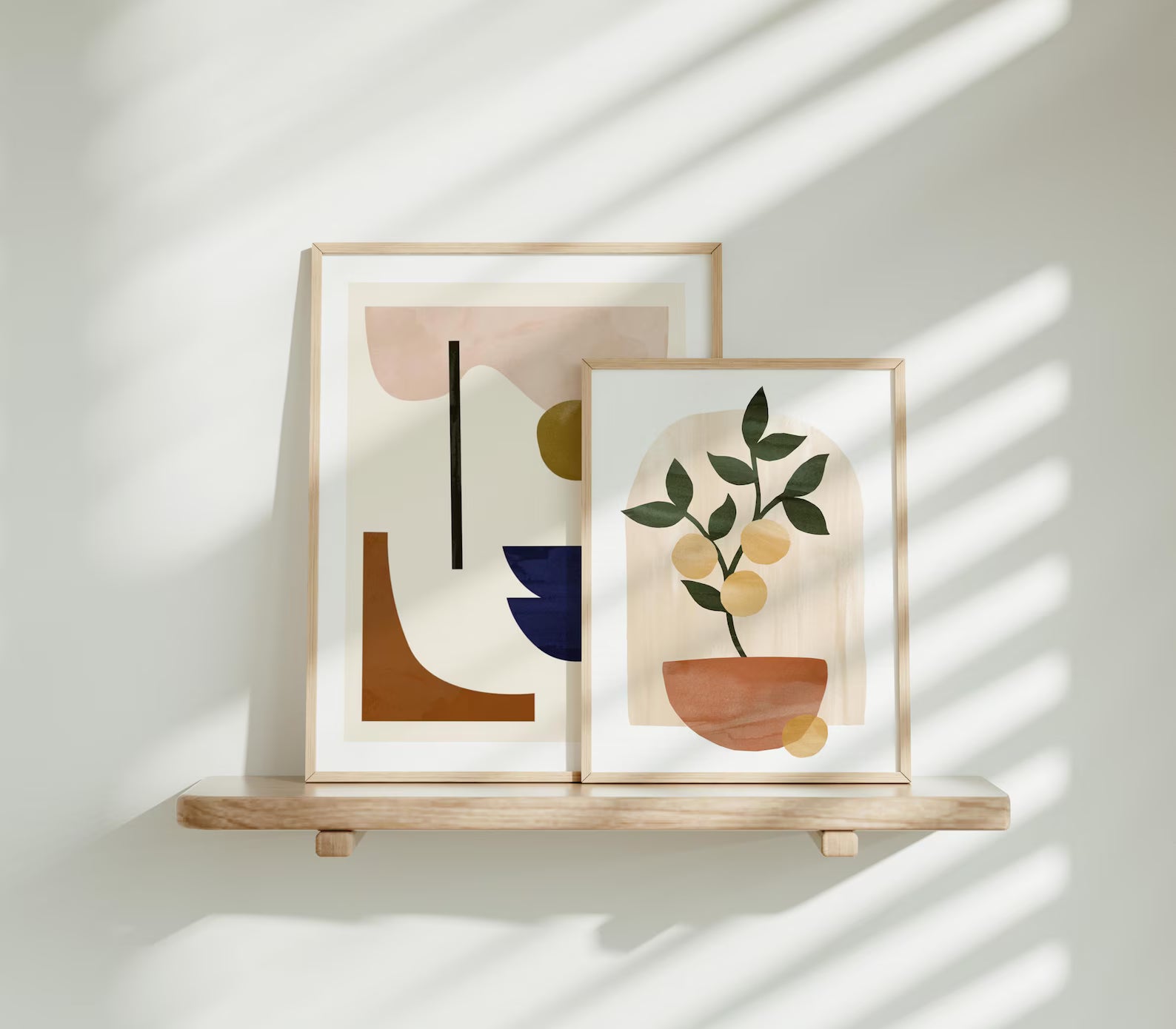 2 Vertical 3x4 Frames Mockup With Sunlight