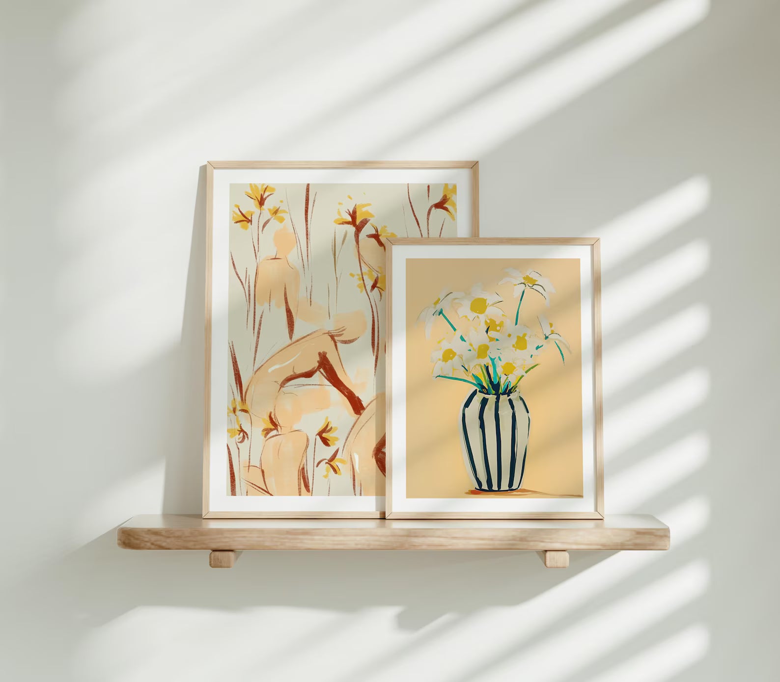 2 Vertical 3x4 Frames Mockup With Sunlight
