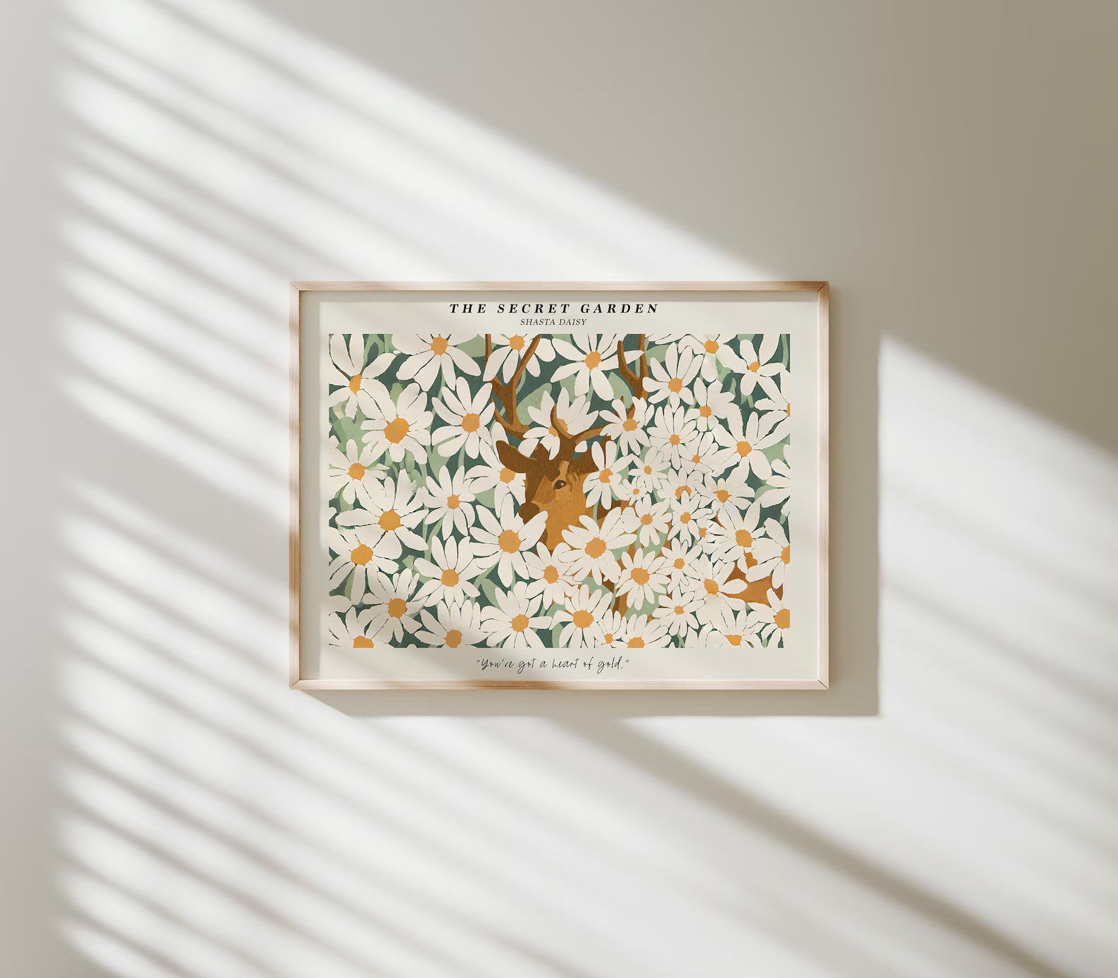 Horizontal 4x3 Wall Frame Mockup With Sunlight