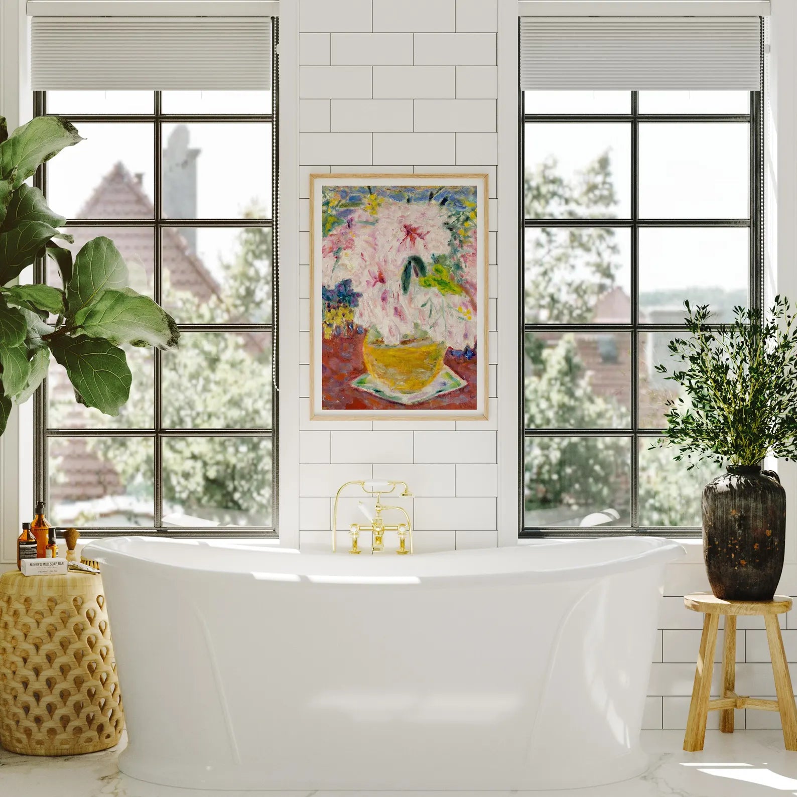 Vertical 5x7 Bathroom Wall Frame Mockup