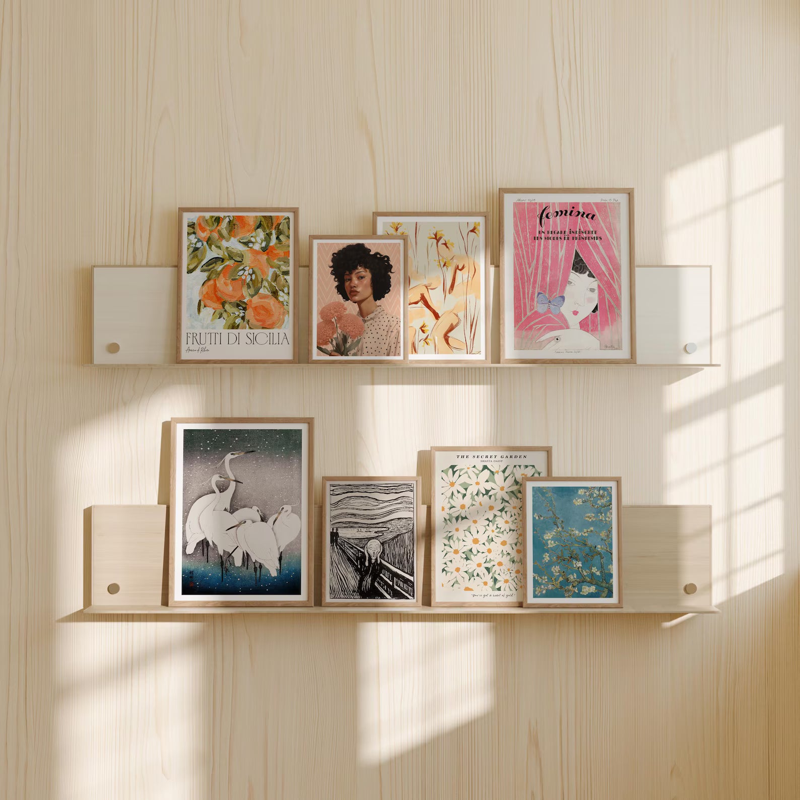 8 Vertical 3x4 Frames Mockup With Sunlight