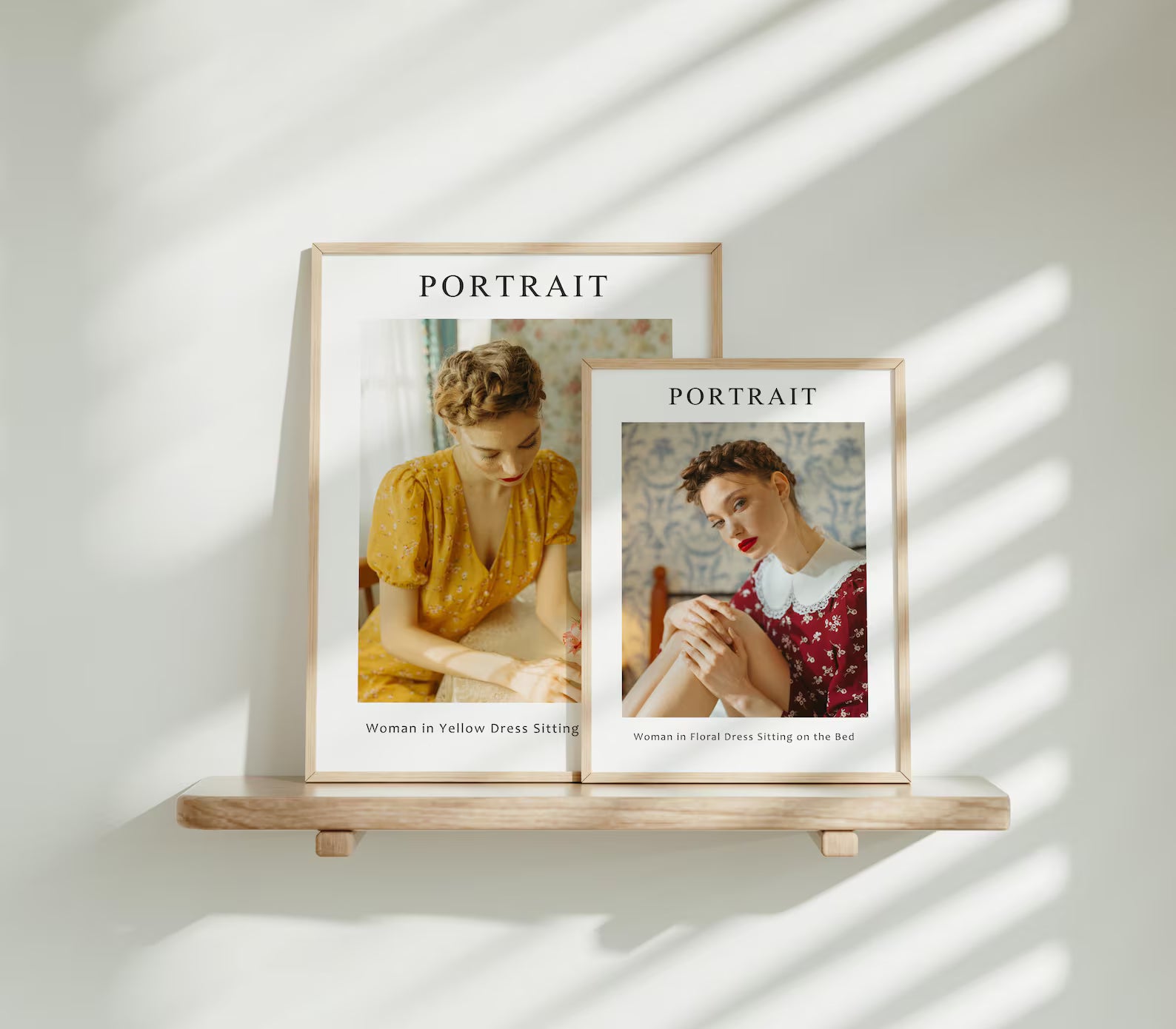 2 Vertical 3x4 Frames Mockup With Sunlight