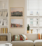 2 Horizontal 7x5 Living Room Wall Frames Mockup