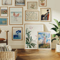 12 Wall Gallery 3x4 Frames Mockup With Sunlight