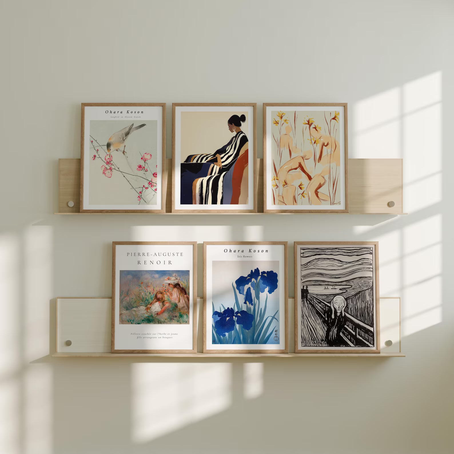 6 Vertical 3x4 Frames Mockup With Sunlight