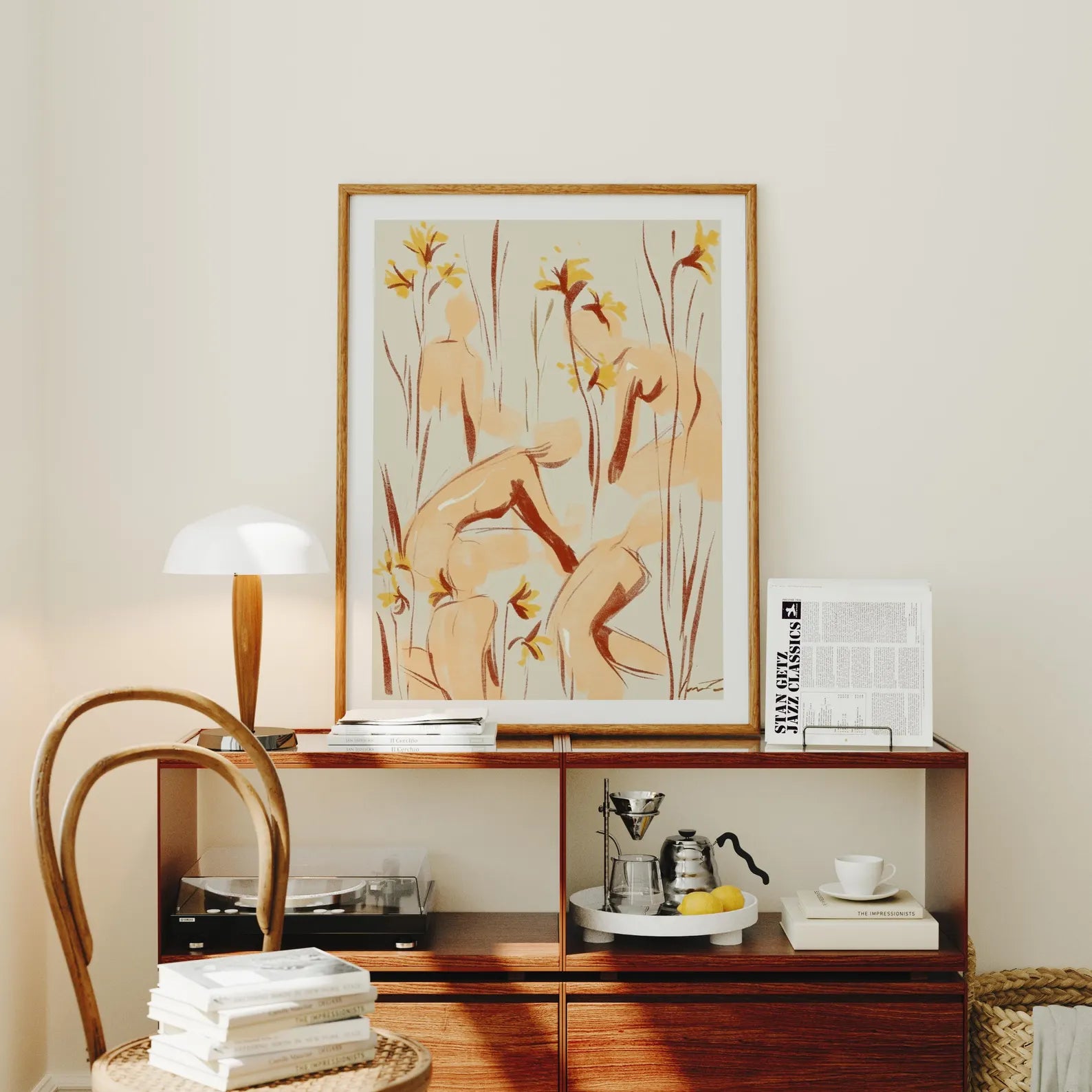 Vertical 3x4 Desk Frame Mockup