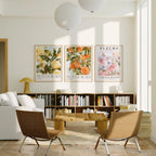 3 Vertical 3x4 Living Room Wall Frames Mockup With Sunlight